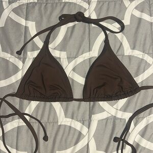 SKIMS triangle bikini top in brown